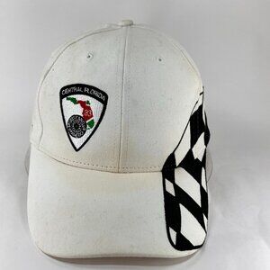 Central FL Region Car Club Cap Hat Strap Back White Checkered Martin Mens